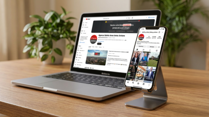 Présence réseaux sociaux Sainte Anne Immo Amiens